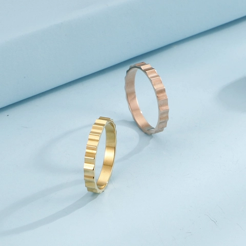 Golvende Tandwielrand Ring 316L Roestvrij Staal Minimalistische Industriële Band Voor Dames Heren Sieraden Accessoire