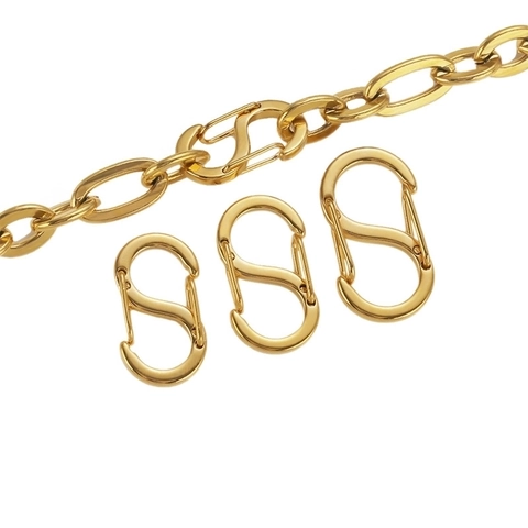 S Form Verbinder Haken Edelstahl Doppel Karabiner Schnalle Vakuum Beschichtet Für DIY Schmuckherstellung Armband Halskette