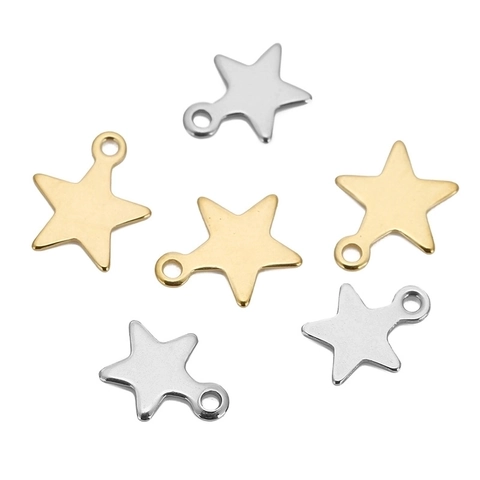 Stainless Steel Star Charms Mirror Polished Pentagram Small Pendants For DIY Jewelry Making Necklaces Bracelets Accessories