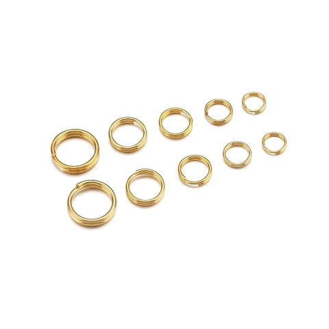 Stainless Steel Double Layer Split Rings 18K Gold Plated Round Open Jump Rings Jewelry Making Connectors For DIY Necklace