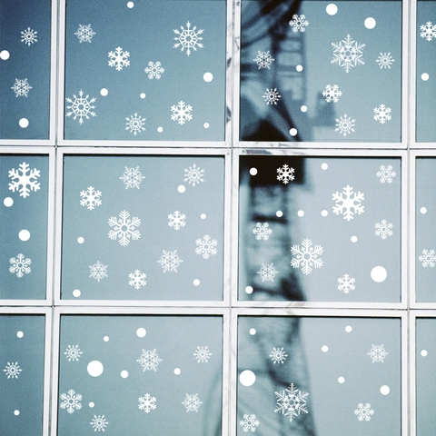 Weihnachts-Schneeflocken-Fensterbilder Statische PVC-Aufkleber Wiederverwendbare Weiße Schneeflocken-Dekore Für Glastüren