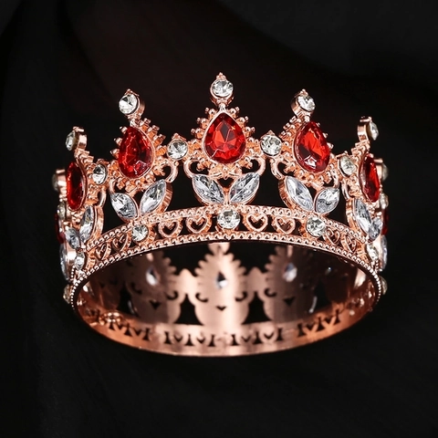 Baroque Luxury Crown Tiara Alloy Rhinestone Water Drop Crystal Wedding Party Pageant Retro Headpiece For Women