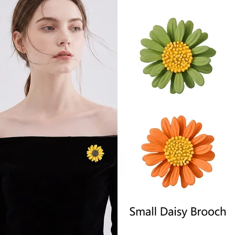 Spilla Fiore Margherita Girasole Lega Smalto Strass Cristallo Gioielli Moda Decorazione Abbigliamento Donna