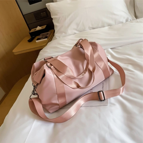 Large Travel Duffel Bag Waterproof Nylon Gym Fitness Handbag With Trolley Sleeve Adjustable Strap Wet Dry Storage