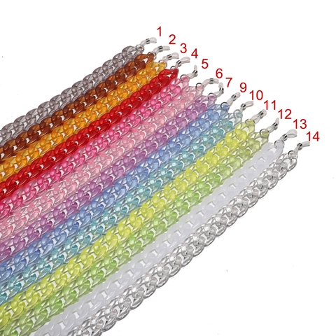 Chaîne De Lunettes En Acrylique Cordon De Lunettes Antidérapant Couleur Jelly Sangle De Cuello Pour Femmes Hommes