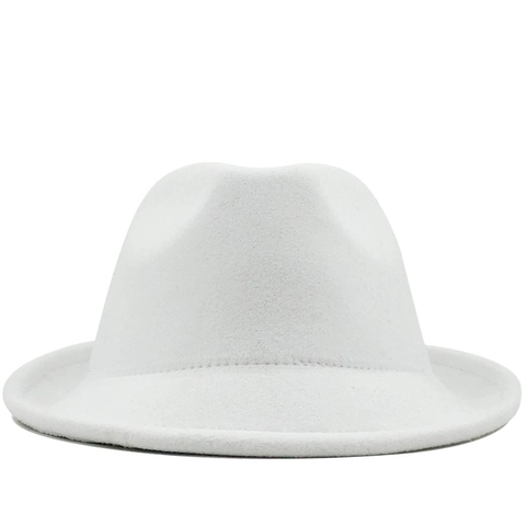 Fedora Hat Cashmere Wool Felt Retro Jazz Style Wide Brim Solid Color Autumn Winter Casual Fashion Unisex