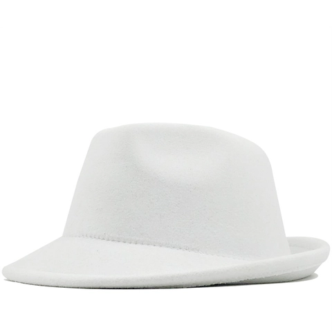 Fedora Hat Cashmere Wool Felt Retro Jazz Style Wide Brim Solid Color Autumn Winter Casual Fashion Unisex