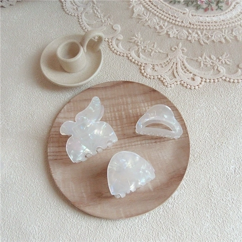 Acetate Hair Claw Clip Iridescent Mother Of Artificial Pearl Geometric Butterfly Korean Style Elegant For Women Hair Accessories