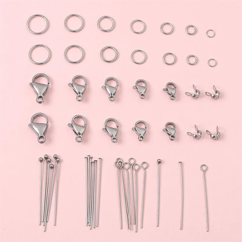 Stainless Steel Jewelry Findings Lobster Clasps Open Jump Rings Pins Beads DIY Handmade Necklace Bracelet Earring Making