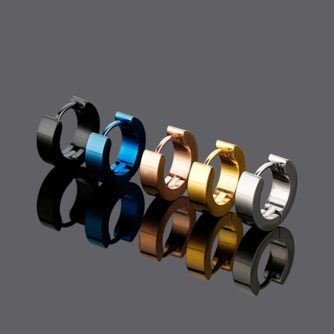 Edelstahl Huggie Hoop Ohrringe Für Damen Herren Geometrisch Poliert Minimalistisch Titanstahl Ohrstecker Trendschmuck