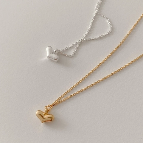 925 Sterling Silver Heart Pendant Necklace Minimalist Korean Style Elegant Clavicle Chain Jewelry For Women