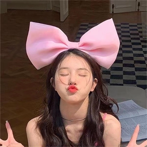 Oversized Organza Bow Headband For Women Sweet Large Fabric Bow Hair Hoop Princess Hairband For Photography Travel Party Hair Accessories