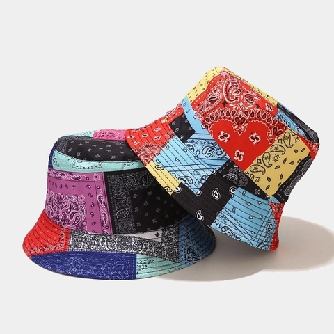 Doppelseitiger Fischerhut Paisleymuster Für Damen Herren Wendehut Bandana Print Sonnenhut Patchwork Outdoor Mode Accessoires
