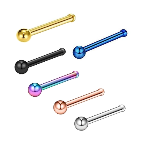 Nasenstecker Edelstahl Kugeloberseite Gerader Stab Körperpiercing Schmuck Einfach Minimalistisch Hypoallergen Für Damen Herren
