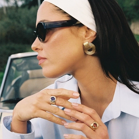 Orecchini A Cerchio Geometrici Martellati Vintage In Acciaio Inossidabile Placcato Oro 18K Gioielli Eleganti Da Donna Moda