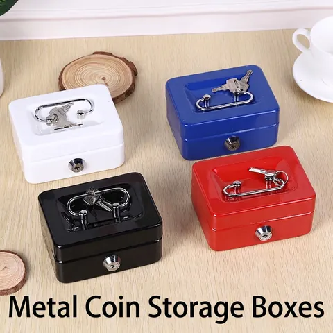 Mini Metall Geldkassette Mit Schloss Und Schlüssel Tragbare Geldaufbewahrung Box Organizer Für Büro Schreibtisch Zuhause