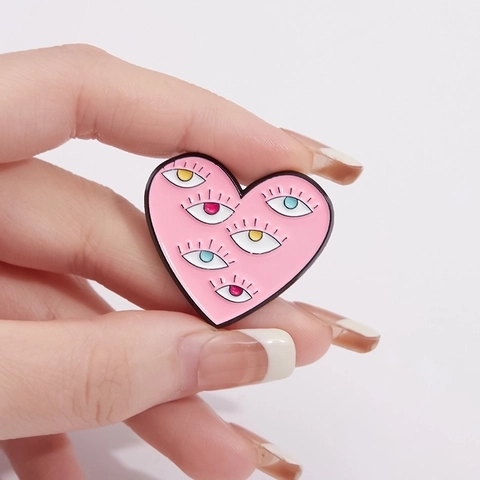 Broche Émaillée en Alliage Rose Noir Halloween Crâne Cœur Cercueil Disque Badge Bijoux Punk Cool Cadeau