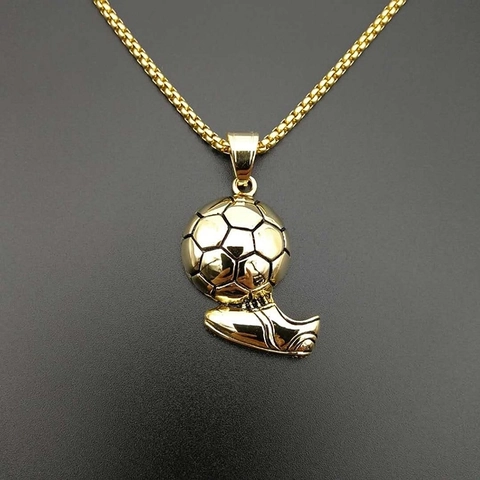Collana Con Pendente Pallone E Scarpa Da Calcio In Acciaio Inossidabile Oro Gioielli Sportivi Per Uomini Donne Fan