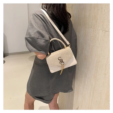 Borsa A Mano Con Patta In Paillettes Borsa A Tracolla In Pelle PU Fibbia In Metallo Nappa Donna Moda Party