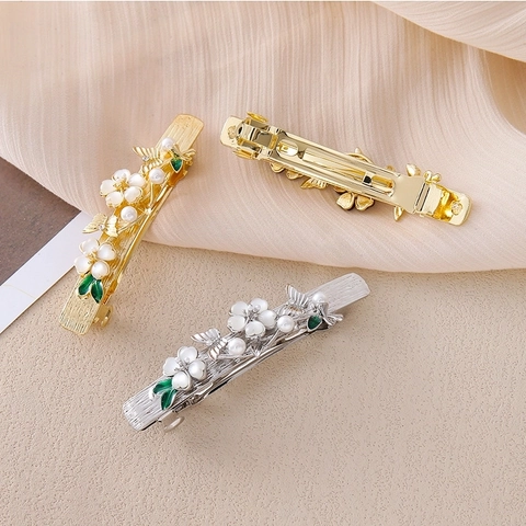 Molletta Per Capelli Elegante Fiore Farfalla Lega Smalto Foglia Perla Artificial Sintetica Retro Forcina Stile Cinese Donne
