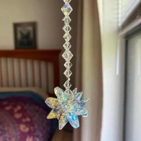 Attrape Soleil En Cristal Créateur D'arc-en-ciel Décoration Suspendue Fenêtre Irisante Étoile Lune Cœur Flocon De Neige Pendentif