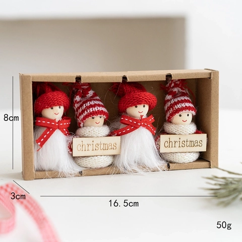 Ornamenti Di Gnomi Di Natale Fatti A Mano Maglia Peluche Bambole Senza Volto Decorazioni Appese Per Albero Regali