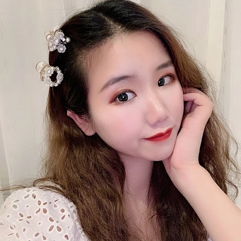 Mollette Per Capelli Künstliche Perle Cristallo Fiore Artigli In Resina Accessori Eleganti Stile Coreano Per Donne