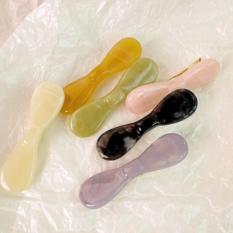Sweet INS Style Acrylic Bowknot Hair Clip Elegant Marble Pattern Duckbill Clip Fresh Hair Accessory For Women Daily Use