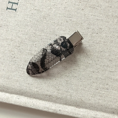 Spitzenmuster Haarklammern Transparente Harz Legierung Entenschnabel Clips Nahtlose Make-up Haarnadeln Für Damen Mädchen Styling