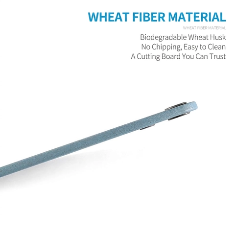 Wheat Straw Cutting Board Non-Slip Chopping Block With Juice Groove And Handle For Kitchen Double Sided Plastic Eco-Friendly