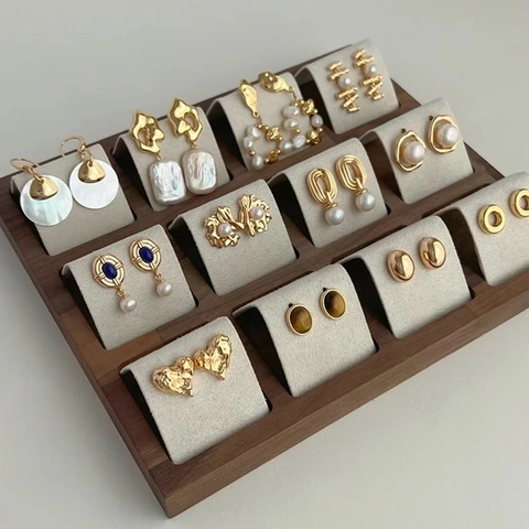 Boucles D'Oreilles Künstliche Perles Géométriques Bijoux En Alliage Oeil De Tigre Avec Tige Argent Sterling 925 Retro Pour Femmes