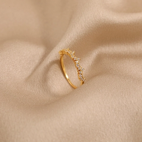 S925 Sterling Zilveren Kroon Ring Voor Vrouwen Pave Zirconia Minimalistisch Mode Westerse Stijl Vingerring Sieraden Jubileum Cadeau