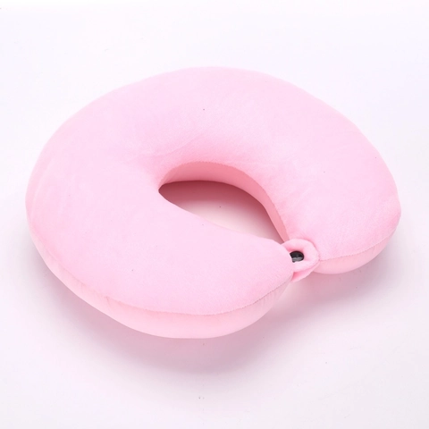 Almohada De Cuello Ergonómica En Forma De U Tela De Felpa Suave Perlas De Espuma Accesorio De Viaje Portátil