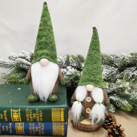 Gnomes De Noël Poupée Sans Visage Elfe En Peluche Ornements Feutre Vert Et Bois Pour Décoration De Bureau Cadeau Fait Main