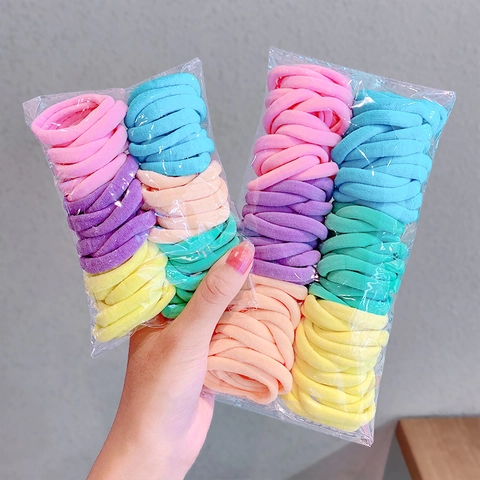 Elastic Hair Ties Seamless Nylon Colorful Hairbands Scrunchies Pony Tail Holders For Women Girls Accessories