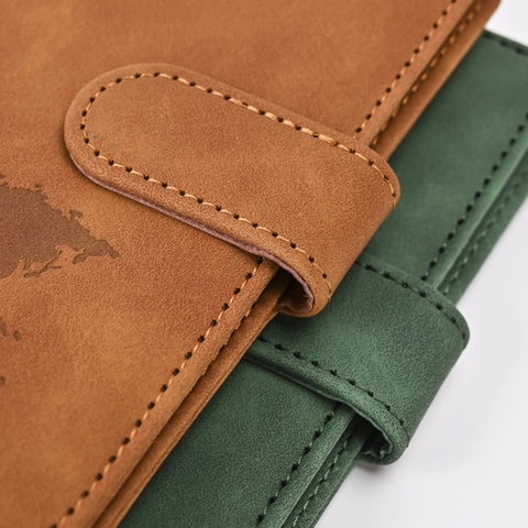 Passport Holder RFID Blocking PU Leather Travel Cover Map Embossed Wallet Case With Card Slots And SIM Slots