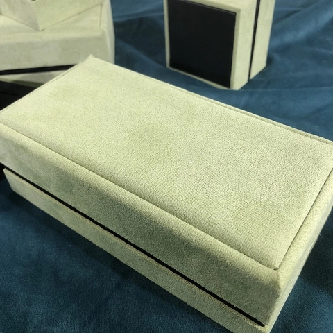 Velvet Jewelry Box Fabric Suede Lining Ring Pendant Bracelet Organizer Gift Packaging Case Minimalist Solid Color