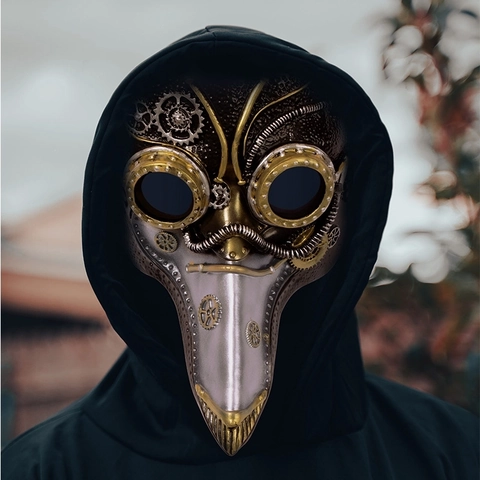 Maschera Da Dottore Della Peste Steampunk Becco Lungo Schiuma RP Halloween Cosplay Accessorio Costume Gotico Adulto