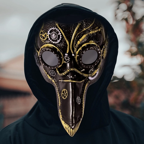 Maschera Da Dottore Della Peste Steampunk Becco Lungo Schiuma RP Halloween Cosplay Accessorio Costume Gotico Adulto