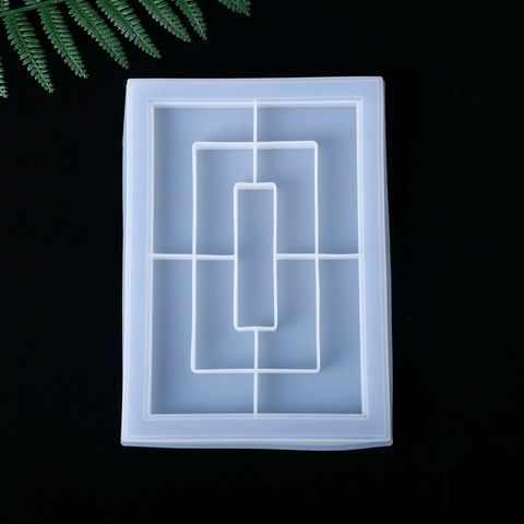 Stampo In Silicone Per Puzzle Geometrico Per Fusione In Resina Fai Da Te Forma Di Gioco Vassoio Decorativo