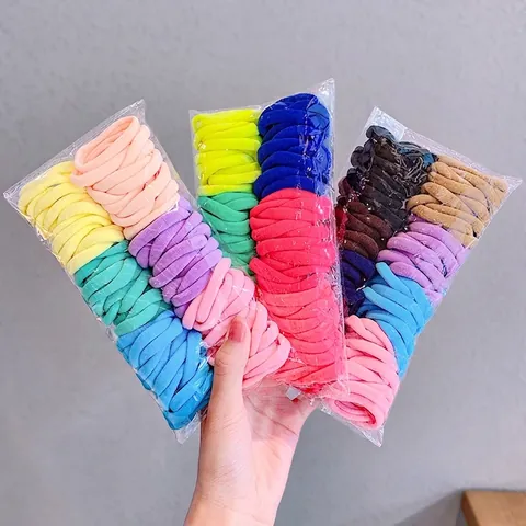 Elastic Hair Ties Seamless Nylon Colorful Hairbands Scrunchies Pony Tail Holders For Women Girls Accessories