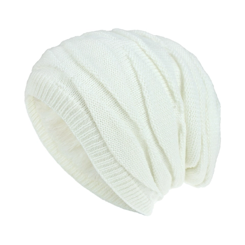 Casual Rhombic Knitted Beanie Hat For Men Women Winter Warm Fleece Lined Slouchy Acrylic Knit Cap Outdoor Cold Weather Accessory