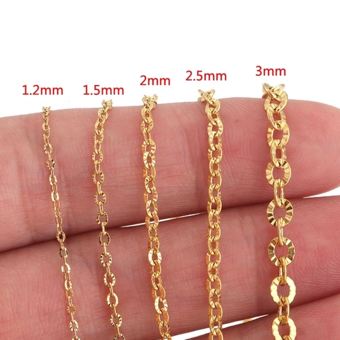 Stainless Steel DIY Jewelry Chain Roll Textured Embossed Cross O-Chain Vacuum Gold Plated Links For Necklace Bracelet Making Craft