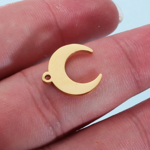 Colgante De Luna Creciente Acero Inoxidable 304 Pulido Espejo Dije De Cuerno Para Creación De Joyas DIY