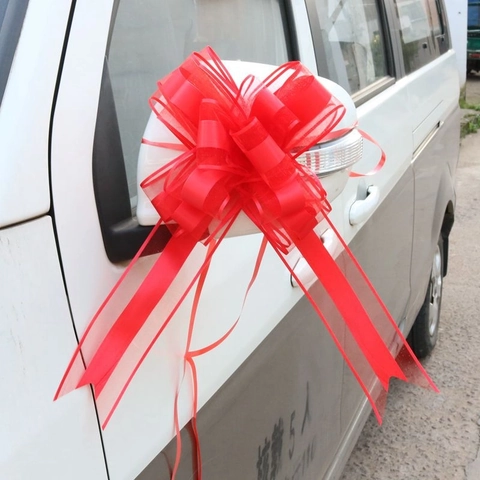 Large Pull Bows Snow Gauze Ribbon For Wedding Car Mirror Decoration Festive Gift Packaging DIY Party Supplies Multi Color