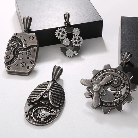 Collana Pendente Ingranaggio Meccanico Steampunk Acciaio Inossidabile Gioielli Punk Vintage Industriale Per Uomini Donne