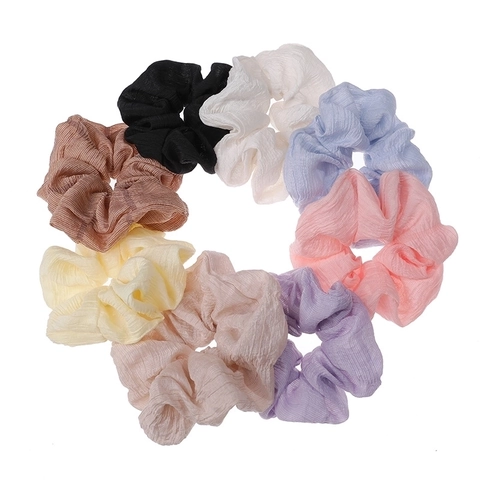 Coleteros De Tela Plisada Extragrandes Estilo Francés Gomas Elásticas Para El Cabello Accesorios Simples Para Mujer