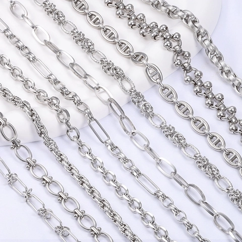 Stainless Steel DIY Jewelry Making Chains Multiple Styles For Necklace Bracelet Handmade Craft Components