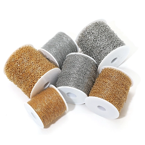 Catena A Maglie In Acciaio Inossidabile Gioielli DIY Collana Bracciale Accessori Placcato Oro Sottovuoto Colore Acciaio Moda