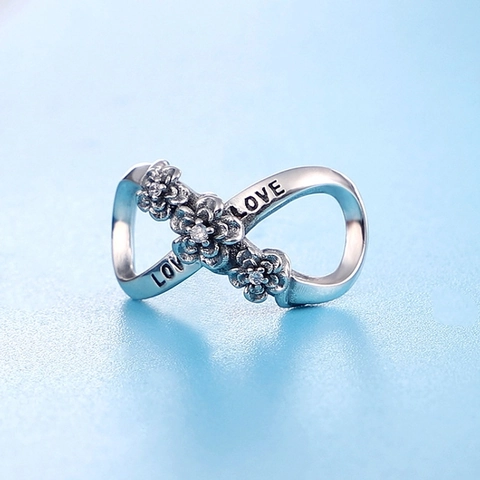 Infinity Flower LOVE Γούρι Επαργυρωμένο Χαλκός Ζιρκόνια Χάντρες για DIY Βραχιόλι Κολιέ Κατασκευή Κοσμημάτων Δώρο